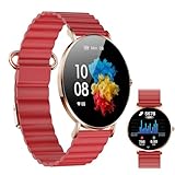 XCOAST SIONA 2 Wave Rot Smartwatch, 1,3' AMOLED, Wasserdicht, Puls, Blutdruck, Blutsauerstoff, 21 Sportmodi, 7 Tage Akku, iOS & Android, Wellenoptik