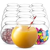 JoyServe 473 ml Goldfischglas aus Kunststoff, 12er-Pack, 10,2 cm Robustes Dekoglas aus Kunststoff für Süßigkeiten, Karnevalsspiele, Preise, Partydekorationszubehör, oder als Tafelaufsatz, BPA-frei