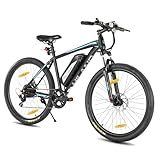 Hiland 26 Zoll Elektro-Mountainbike, 36V 7.8Ah Akku Elektrofahrrad für Männer Frauen, 7 Gang 250W Motor E-Bike mit Scheibenbremsen, Schwarz