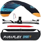 Wolkenstürmer® Paraflex Sport 2-Leiner Lenkmatte 1.7 (türkis) - „Ready to Fly“ Lenkmatte inkl. Lenkbar - Zweileiner Lenkdrachen für Jungendliche und Erwachsene