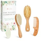 Lictin Baby Haarbürste Set, Baby Erstausstattung Neugeborene, Baby Kamm Set für Neugeborene, Babyhaarbürste Extra Weich, Baby Pflegeset, Kinder Haarbürste, Kopfhautpflege, Babyzubehör