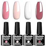 Allenbelle UV Nagellack Set 4 Farben,Gel Nagellack Geschenkset,Shellac Set Uv Gel Nail Art,Soak Off UV LED Gel Nagellack (005)
