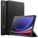 JETech Hülle für Samsung Galaxy Tab S9 11 Zoll mit S Pen Halterung, Weiche TPU DREI-Falt Ständer Schützend Tablet Schutzhülle, Unterstützung S Pen Aufladung, Auto Wachen/Schlafen (Schwarz)