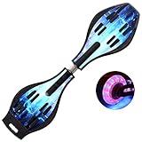 Sumeber Waveboard Kinder Street Surfen Caster Torsion Skateboard Double Decks Casterboards für Wave/Surf Waveboard/Castor Board with Light Up Wheels for Kids/Teens (Blue Dream)