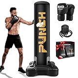 Schwerer Boxsack mit Ständer für Erwachsene, Teenager und Kinder, freistehender aufblasbarer Boxsack mit Handschuhen, Stand-Kickbox-Boxset für Männer und Frauen für Kampfsport, MMA, Heim-Fitnessstudio