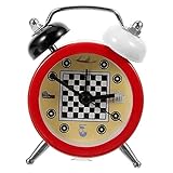 SOLUSTRE Retro Analoger Mini Wecker Schachuhr Tischuhr ohne Batterie für Schlafzimmer Büro Kompakter Alarm Wecker als für Freunde und Familie