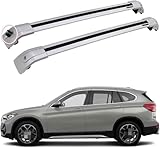 LYUFD 2 Stück Aluminium Relingträger Dachgepäckträger für BMW X1 F48 2016-2021, Gepäcktransport Reisen Camping Crossbar Querträger Dachträger,normal-Silver