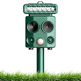 Katzenschreck, Ultraschall, Tiervertreiber, 4 Modi, Solar & USB, Katzenschreck für den Außenbereich, Ultraschall, mit Bewegungsmelder für Katzen, Hunde, Mäuse, Bären, Gartentiere