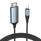 HDMI Kabel für iPhone, 1080P digitales AV Kabel für TV Projektor Monitor kompatibel mit iPhone 14 13 12 11 SE XS XR X 8 7 6s 6 5s 5c 5, iPad und iPod, Plug and Play grau 2.0 m