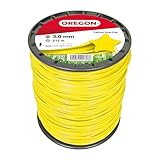 Oregon Sternförmiger Mähfaden 3 mm, Gelb, Für hohes Gras, Unkraut, Rasen und dichte Vegetation, Robuster Profi-Nylonfaden, Für die meisten Rasentrimmer, 3,0 mm x 212m (69-461-Y)