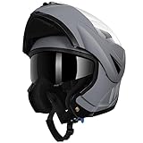 Westt Klapphelm Motorradhelm ECE-R 22.06 für Herren Damen Jethelm mit Kinnschutz Integralhelm Scooter Roller Moped Helm mit Sonnenblende und Visier