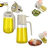 OPTWISELY Olivenölsprüher zum Kochen, 2-in-1, Ölspenderflasche zum Sprühen und Ausgießen für Küche, 470 ml Ölnebel für Luftfritteuse, Salat, Braten, BBQ