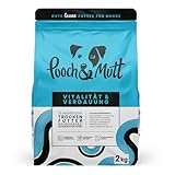 Pooch & Mutt - Vitalität & Verdauung, Getreidefreies Hundetrockenfutter für Empfindliche Hunde, Lachs und Süßkartoffel, 2 kg