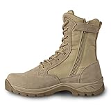 LUDEY Militärstiefel Herren Gemütlich Einsatzstiefel Kampfstiefel Wasserdichte Beige Tactical Boots Armeestiefel mit seitlichem YKK-Reißverschluss Modell-928-44EU