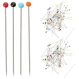 Toyvian 1000 Stück Stecknadeln mit Glaskopf, 38 mm: Quiltnadeln mit Glaskopf – gerade Nähnadel für Stoff und Schneiderei – Heimwerker- und Nähwerkzeug