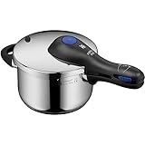WMF Perfect Plus Schnellkochtopf Induktion 2,5l, Dampfkochtopf mit Flammschutz, großes Kochsignal, 2 Kochstufen, abnehmbarer Deckelgriff, Einhand-Kochstufenregler, Cromargan Edelstahl poliert