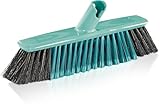 Leifheit Allround Besen Xtra Clean 40 cm mit X-Borsten, Kehrbesen mit Borsten aus Kunststofffaser, Besen mit schräger Stielanbindung, Besenkopf ohne Stiel, Kehrer mit Click-System