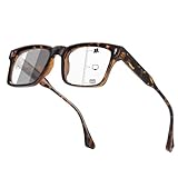 SKYWAY Selbsttönende Gleitsicht Lesebrille Gleitsichtbrille Herren Photochrome Progressive Multifokale Lesebrille mit Blaulichtfilter Sonnenlesebrille UV-Schutz Schildkröte 2.5