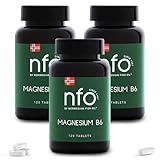NFO MAGNESIUM B6 – 3er-Pack [3x120=360 Tabletten] Magnesium Komplex hochdosiert mit Magnesiumcitrat, Vitamin B6 & Zink – Für das Nervensystem, die Hormonaktivität & psychische Funktion – Aus Norwegen