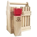 Kubb Spiel Set Hartholz Wurfspiel Wikinger Spiel Holzwurfspiel (Klassisch, mit Holzkiste)