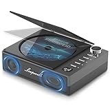 CD Player Tragbar, Leapwell Tragbarer CD Player Bluetooth mit Lautsprecher, Portable CD Player Kinder Klein mit Fernbedienung, CD Spieler Anti-Skip mit Kopfhörer Schwarz