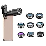 SagTuol 10-in-1 Universal Handy Kamera objektiv, Handy Objektiv, 22X Teleobjektiv, 15X Makro Objektiv Handy, 0.63x Wide, 198° Fisheye Lens, für die meisten Smartphones