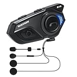 WAYXIN R16 Motorrad Bluetooth Headset –motorradhelm -Intercom mit Dual-Chip, Multi-Audio,IP67 wasserdicht, Musik teilen & FM-Radio, für 6 Personen-Gruppe – Kompatibel mit Anderen Marken