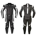 A-Pro Lederkombi Motorrad Rindsleder Jacke Hose Protektoren 2 Teilige Schwarz 52