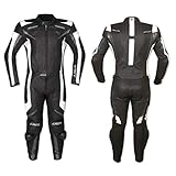 A-Pro Lederkombi Motorrad Rindsleder Jacke Hose Protektoren 2 Teilige Schwarz 50