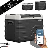 Arebos Kompressor Kühlbox 35 Liter | Elektrische Gefrierbox mit APP & Smart-Steuerung | Mobile Kühltruhe mit USB-Anschluss | bis -20 °C | 12/24 V 230V | für Auto,LKW,Camping,Boot,Wohnmobil