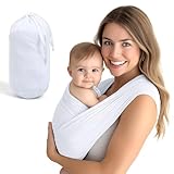 Pino Products Tragetuch baby für Neugeborene - Babytrage Neugeborene ab geburt Stressfreies für Kleinkinder - Perfekt Babystütze Ohne Binden - Leichtes und Elastisch Tragehilfe, Ergonomisch Baby Sling