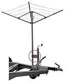 iapyx Stützradhalter Halterung für Deichsel Stützräder Klemmhalter für Wäschespinne oder SAT Antenne Mast, Wohnwagen Camping etc