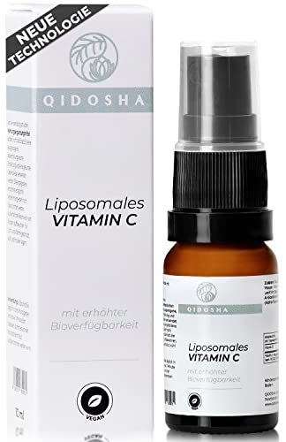 QIDOSHA® Bio+ liposomales Vitamin C Premium-Mundspray, liposomales Vitamin C hochdosiert mit signifikant erhöhter Bioverfügbarkeit, natürlicher Orangengeschmack, Vitamin C flüssig hoch bioverfügbar