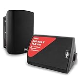 Pyle par de sistema de altavoces resistentes al agua 6.5”, Impermeables, Montaje de pared, Interiores, Exteriores, Sonido Estereo. Negro