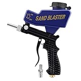 Sandstrahlpistole Handgerät Air Sand Blaster mit Trichter Tragbare Pneumatische Sandstrahlpistole für Remove Paint Stains Rust Clean Surfaces Autowartung Mechanische Ausrüstung(Blau)
