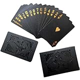 VJUYSW 1 Deck Schwarzer Diamant Kunststoff Pokerkarten, Coole Plastikspielkarten, wasserdichte Spielkarten Pokerkarten (Black Diamond)