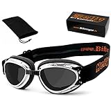 HELLY® - No.1 Bikereyes® | Motorradbrille, Bikerbrille | winddicht, gepolstert, beschlagfrei, HLT® Sicherheitsglas nach DIN EN 166 | TOP Tragegefühl bei langen Ausfahrten | Motorradbrille: 1331c-a