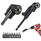 2 Stk 105° Winkelschrauber Vorsatz Adapter, Winkelschrauber Aufsatz Set mit 1/4-Zoll Sechskantschaft, Winkelgetriebe, Flexible Winkelaufsatz für Akkuschrauber für Bauarbeiter, Garage