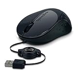 Speedlink BEENIE Mobile Mouse silent - kompakte Maus kabelgebunden USB, einstellbare Kabellänge mit Kabeleinzug, leiser Klick, schwarz