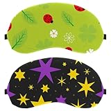 Halloweenmagic Augenmaske, Schlafmaske für Seitenschläfer, lila, goldenes Sternmuster, weiche Schlafmaske für Damen und Herren, komplette Lichtblockierung, kein Druck, Nacht-Augenbinde, 2 Stück