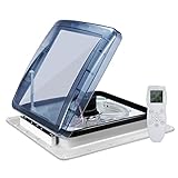 Brolteja Dachventilator für Wohnwagen, 12 V, mit Regensensor, Dachlüftung für Wohnmobile, Öffnungsgröße 40 x 40 cm, Remote-Geschwindigkeiten, reversibel