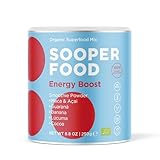 SOOPERFOOD Energy Boost | Bio Superfood-Smoothie Maca, Kakao & Guaraná | Für einen natürlichen Energieschub | Pre-Workout-Boost | Vegan, glutenfrei & ohne Zusatzstoffe | 50 Portionen | 250g