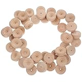 HOMSFOU 50 Stück Handgefertigtes -Holzrad Radspielzeug Holzräder zum Basteln Bastelräder aus Holz Räder für das Handwerk Spielzeugrad hölzern Khaki