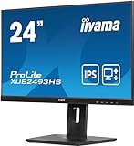 iiyama Prolite XUB2493HS-B6 60,5cm 23,8' IPS LED-Monitor Full-HD 100Hz HDMI DP Slim-Line Höhenverstellung Pivot schwarz
