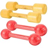 ibasenice 2 Paare Fitnesshanteln Aus Holz Trainingsausrüstung Für Zuhause Gewichte Kleinkinder Hanteln Für Fitnessgeräte Für Langhantel Für Yellow