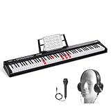 VEVOR Digitales Klavier mit 88 Tasten, halbgewichtete Tasten, tragbares elektrisches Keyboard-Piano-Set in voller Größe mit 1000 Tönen, integrierten Lautsprechern, Sustain-Pedal, Kopfhörern