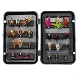 ZAMETTER Fliegenfischen, sortiert, Fliegenhaken-Set, Fliegenfischhaken, fertiges Set, Ameisengift, Mückenhaken, Köder, Insektenköder (C-24 Stück)