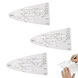 3 Stück parabelschablone mathe Parabel parabelschablone Geometrie Schablone,parabel schablone Parabelschablone, für Mathe und Sinus/Kosinus Übungen.Parabel, Parabelschablone