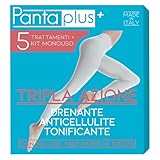 PANTAPLUS+ Anti-Cellulite-Strumpfhose mit Salzen aus dem Toten Meer und Minze, hergestellt in Italien, Alternative zu Anti-Cellulite-Bandagen, Einheitsgröße (5 Behandlungen + 5 Einweg-Sets)