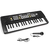 Keyboard Kinder mit Mikrofon, Multifunktions Kinder Klaviertastatur, 37 Tasten Elektronisches Klavier Tragbarer Musikinstrumente Musikspielzeug, Jungen Mädchen ab 3 4 5 6 jahre Lernspielzeug Geschenke